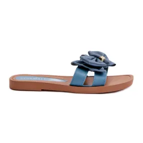Tongs Femme Bleues Avec Noeud Rivarina